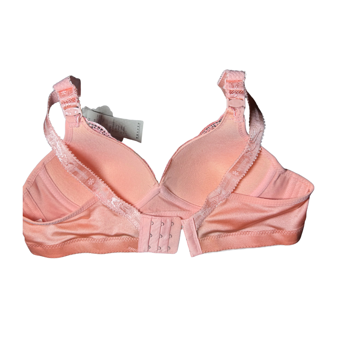 Floral Lace Push-Up Bra – Underwire, No Padding
