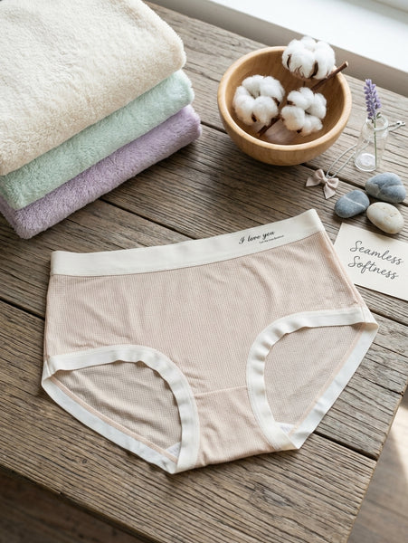 Ultra-Soft Seamless Korean Mid-Rise Briefs – Breathable Mesh Panty