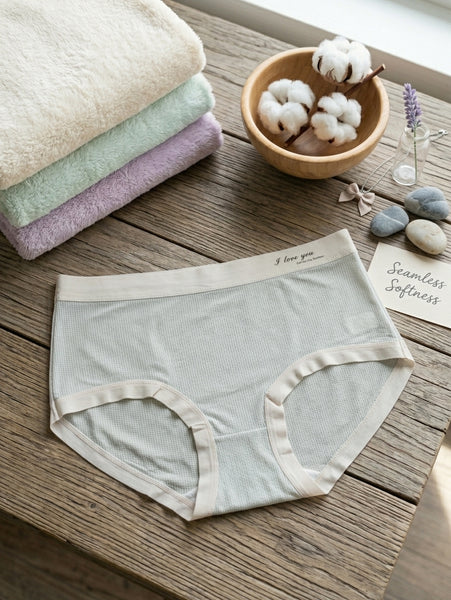 Ultra-Soft Seamless Korean Mid-Rise Briefs – Breathable Mesh Panty